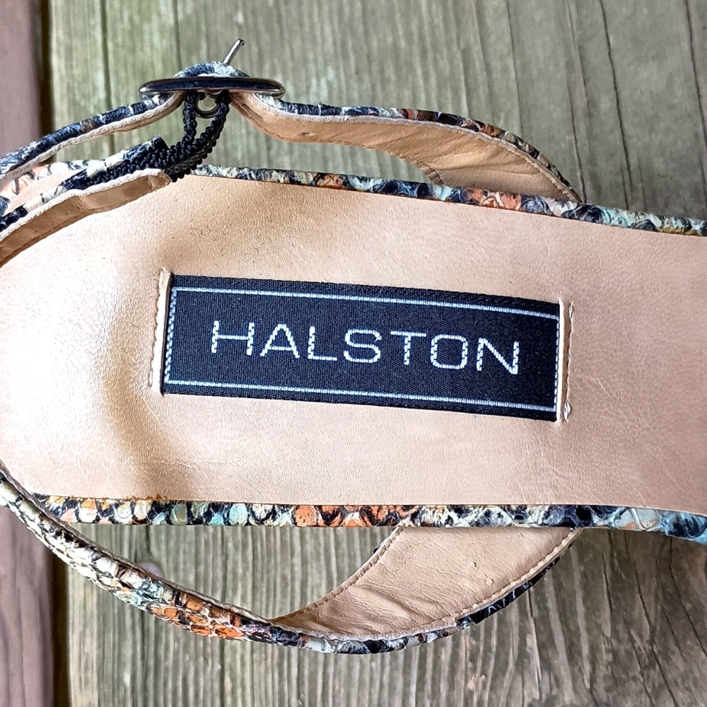Halston Snakeskin Sandals - Picture 4 of 8